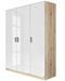 Armoire 3 portes blanc brillant et chêne Sonoma Bello 137 - Photo n°1
