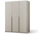 Armoire 3 portes KEVA 148 x 204 cm – Penderie et étagères avec poignées noires - Photo n°1