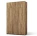 Armoire 3 portes KEVA 148 x 250 cm – Dressing grande hauteur avec poignées noires - Photo n°1