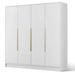 Armoire 4 portes LADO 200 cm – Dressing moderne avec poignées métal doré - Photo n°1