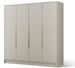 Armoire 4 portes LADO 200 cm – Dressing moderne avec poignées métal doré - Photo n°1