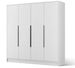 Armoire 4 portes LADO 200 cm – Grande armoire avec poignées métal noir - Photo n°1