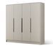 Armoire 4 portes LADO 200 cm – Grande armoire avec poignées métal noir - Photo n°1