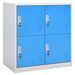 Armoire à 4 casiers Gris clair et bleu 90x45x92,5 cm Acier - Photo n°1