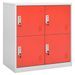 Armoire à 4 casiers Gris clair et rouge 90x45x92,5 cm Acier - Photo n°1
