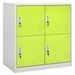 Armoire à 4 casiers Gris clair et vert 90x45x92,5 cm Acier - Photo n°1