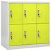 Armoire à 6 casiers Gris clair et vert 90x45x92,5 cm Acier - Photo n°1