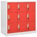 Armoire à 8 casiers Gris clair et rouge 90x45x92,5 cm Acier - Photo n°1