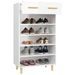 Armoire à chaussure Blanc brillant 60x35x105 cm Bois ingénierie - Photo n°3