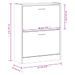 Armoire à chaussure Blanc brillant 63x24x81 cm Bois ingénierie - Photo n°8