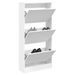 Armoire à chaussures blanc 60x21x125,5 cm bois d'ingénierie - Photo n°1