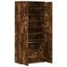 Armoire à chaussures chêne fumé 80x39x178 cm bois d'ingénierie - Photo n°7