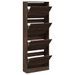 Armoire à chaussures en bois Livio L 60 x H 163 cm – 4 portes rabattables - Photo n°2