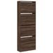 Armoire à chaussures en bois Livio L 60 x H 163 cm – 4 portes rabattables - Photo n°4