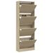 Armoire à chaussures en bois Livio L 60 x H 163 cm – 4 portes rabattables - Photo n°1