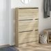 Armoire à chaussures en bois Livio L 80 x H 125 cm – 3 portes rabattables - Photo n°3