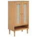 Armoire à chaussures SENJA aspect rotin marron bois massif - Photo n°1