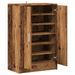 Armoire à chaussures vieux bois 60x35x92 cm bois d'ingénierie - Photo n°7