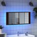 Armoire à miroir à LED de bain chêne marron 100x12x45 cm - Photo n°4