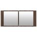 Armoire à miroir à LED de bain chêne marron 100x12x45 cm - Photo n°7