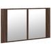 Armoire à miroir à LED de bain chêne marron 80x12x45 cm - Photo n°6