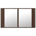 Armoire à miroir à LED de bain chêne marron 80x12x45 cm - Photo n°7