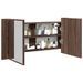 Armoire à miroir à LED de bain chêne marron 90x12x45 cm - Photo n°1