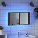 Armoire à miroir à LED de bain chêne marron 90x12x45 cm - Photo n°4