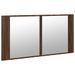 Armoire à miroir à LED de bain chêne marron 90x12x45 cm - Photo n°6