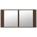 Armoire à miroir à LED de bain chêne marron 90x12x45 cm - Photo n°7