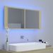 Armoire à miroir à LED de bain Chêne sonoma 100x12x45 cm - Photo n°5