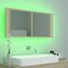 Armoire à miroir à LED de bain Chêne sonoma 100x12x45 cm - Photo n°6