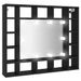 Armoire à miroir à LED noir 91x15x76,5 cm - Photo n°1