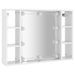 Armoire à miroir avec LED Blanc brillant 76x15x55 cm - Photo n°3