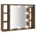 Armoire à miroir avec LED Chêne marron 76x15x55 cm - Photo n°2