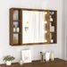 Armoire à miroir avec LED Chêne marron 76x15x55 cm - Photo n°4