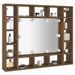 Armoire à miroir avec LED Chêne marron 91x15x76,5 cm - Photo n°6