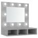 Armoire à miroir avec LED Gris béton 60x31,5x62 cm - Photo n°2