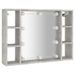 Armoire à miroir avec LED Gris béton 76x15x55 cm - Photo n°3