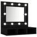 Armoire à miroir avec LED noir 60x31,5x62 cm - Photo n°1