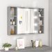 Armoire à miroir avec LED Sonoma gris 76x15x55 cm - Photo n°1