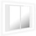 Armoire à miroir de bain à LED Blanc brillant 60x12x45 cm - Photo n°2