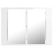 Armoire à miroir de bain à LED Blanc brillant 60x12x45 cm - Photo n°9