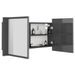 Armoire à miroir de bain à LED Gris brillant 90x12x45 cm - Photo n°1