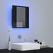 Armoire à miroir de bain à LED Noir brillant 40x12x45 cm - Photo n°4