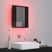 Armoire à miroir de bain à LED Noir brillant 40x12x45 cm - Photo n°5