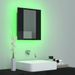 Armoire à miroir de bain à LED Noir brillant 40x12x45 cm - Photo n°6