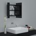 Armoire à miroir de bain à LED Noir brillant 40x12x45 cm - Photo n°7