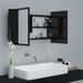 Armoire à miroir de bain à LED Noir brillant 80x12x45 cm - Photo n°7
