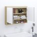 Armoire à miroir de salle de bain 80x15x60cm MDF Blanc et chêne - Photo n°2